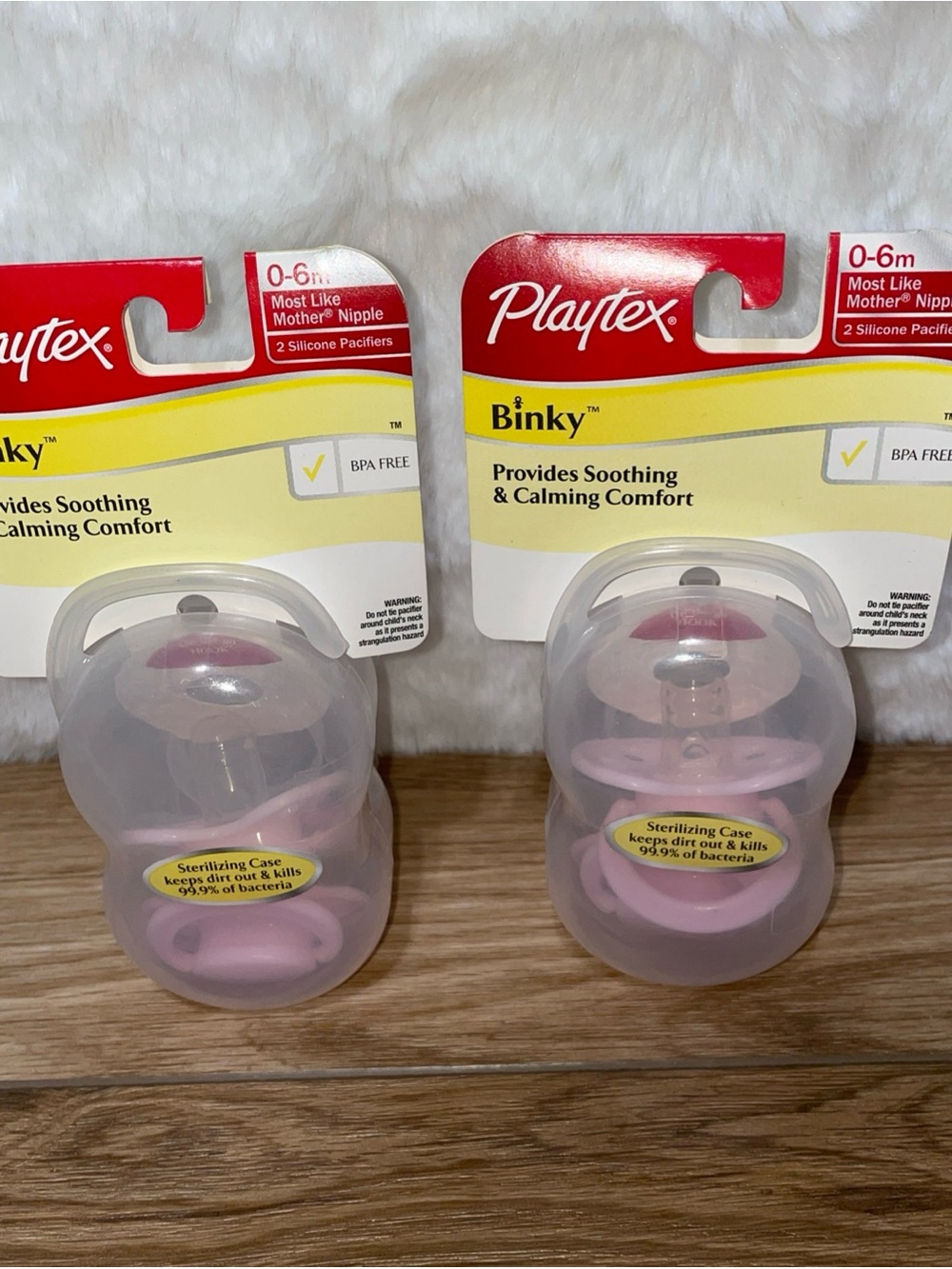 Playtex Binky Silicone Most Like Mother Pacifier Lot ~ Pink